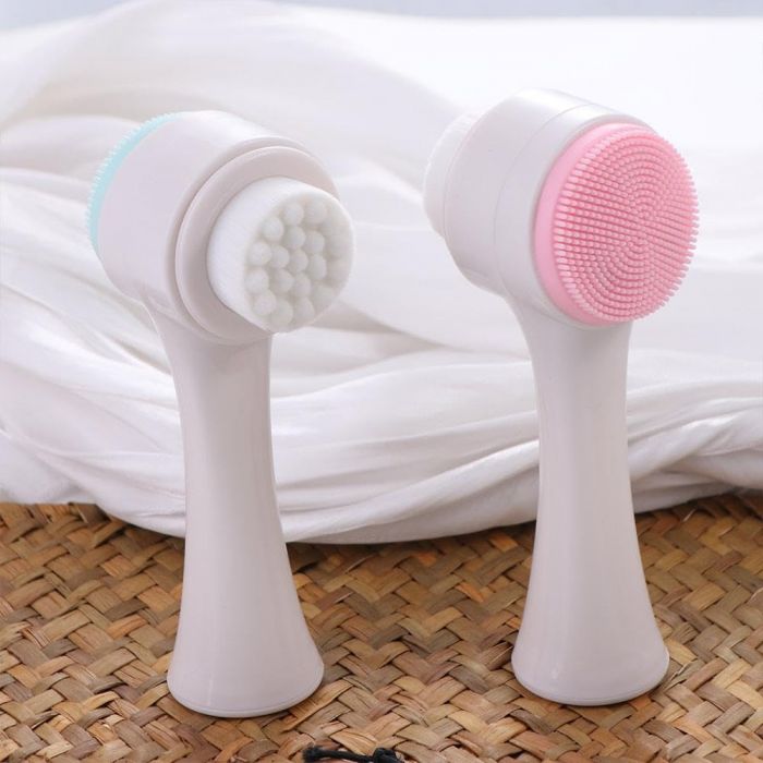 Cepillo Limpieza Facial Exfoliante Doble Cara Manual Masaje