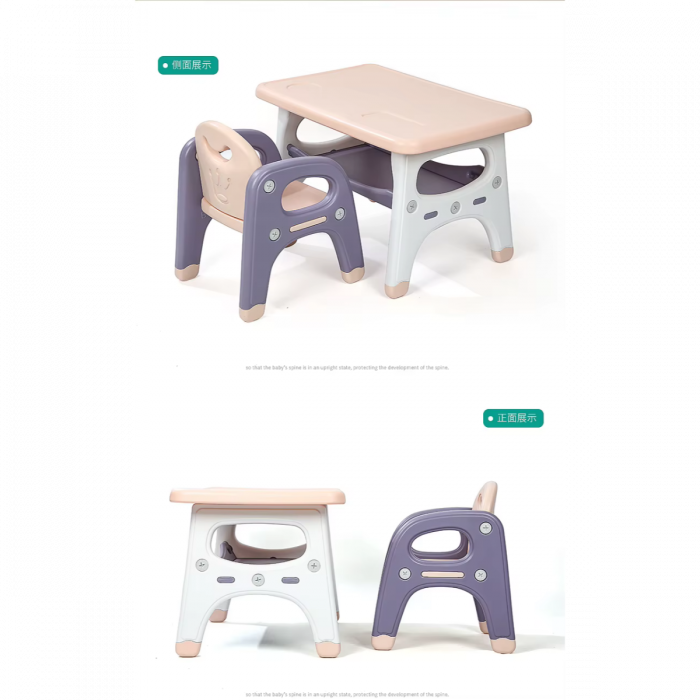 Combo Silla Y Mesa Infantil Colores Rosa
