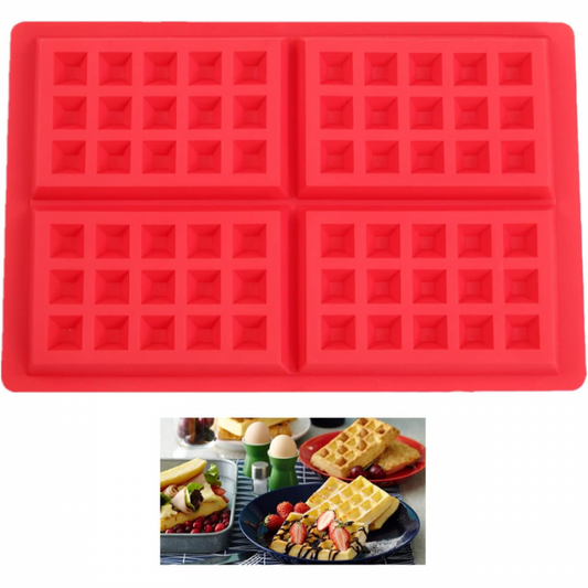 Molde Waffle Silicona Rectangular Wafflera Repostería Barra