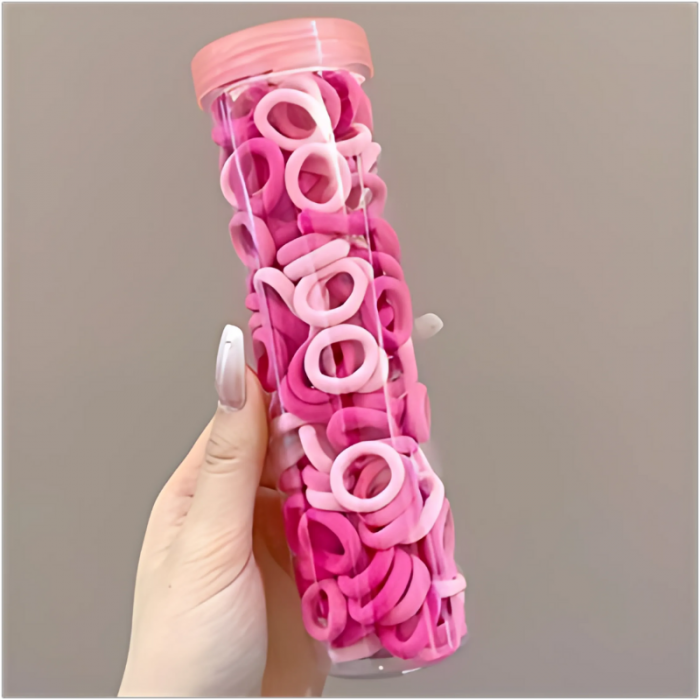 Envase de 100 Colitas para Pelo Rosa