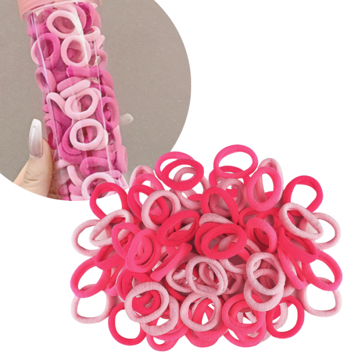 Envase de 100 Colitas para Pelo Rosa