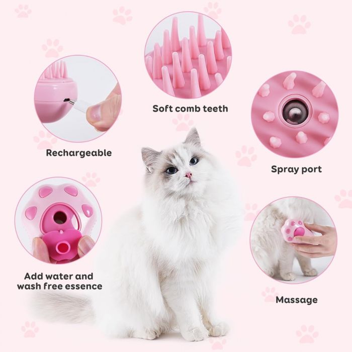 Cepillo con Vapor para Pelos de Mascotas