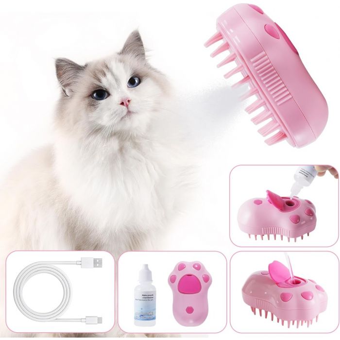 Cepillo con Vapor para Pelos de Mascotas