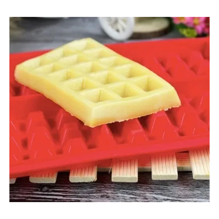 Molde Waffle Silicona Rectangular Wafflera Repostería Barra